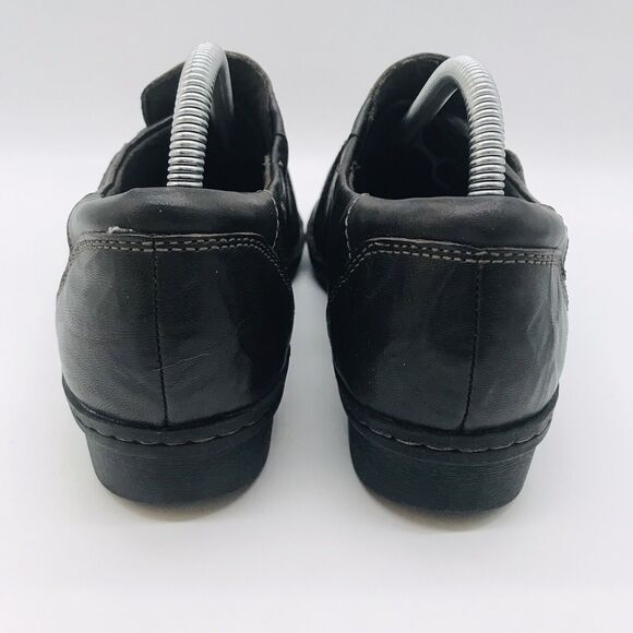 Clarks Collection Soft Cushion Hook & Loop Shoe Women's 9W Brown Leather Loafers - Picture 4 of 11